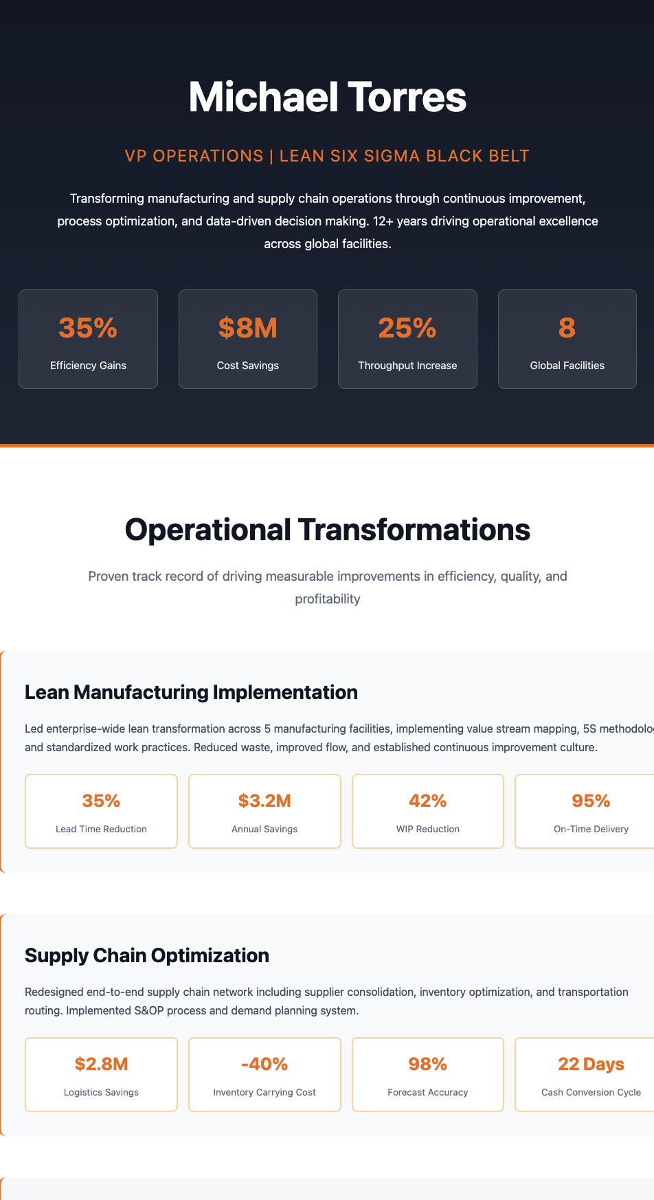 VP Operations Profile